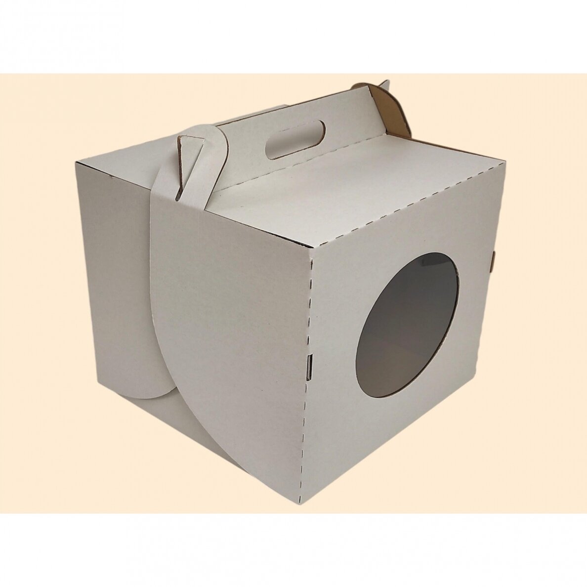 KIVIBOX dėžė konditerijai 25x25x30 cm, su langeliu