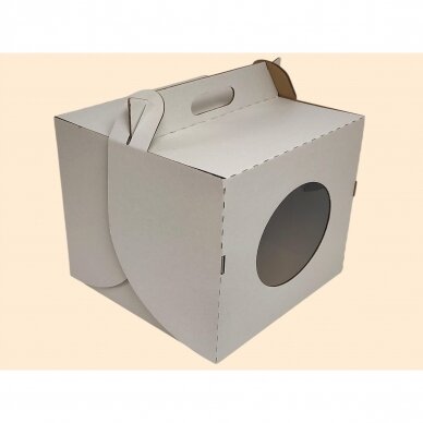 KIVIBOX dėžė konditerijai 25x25x30 cm, su langeliu